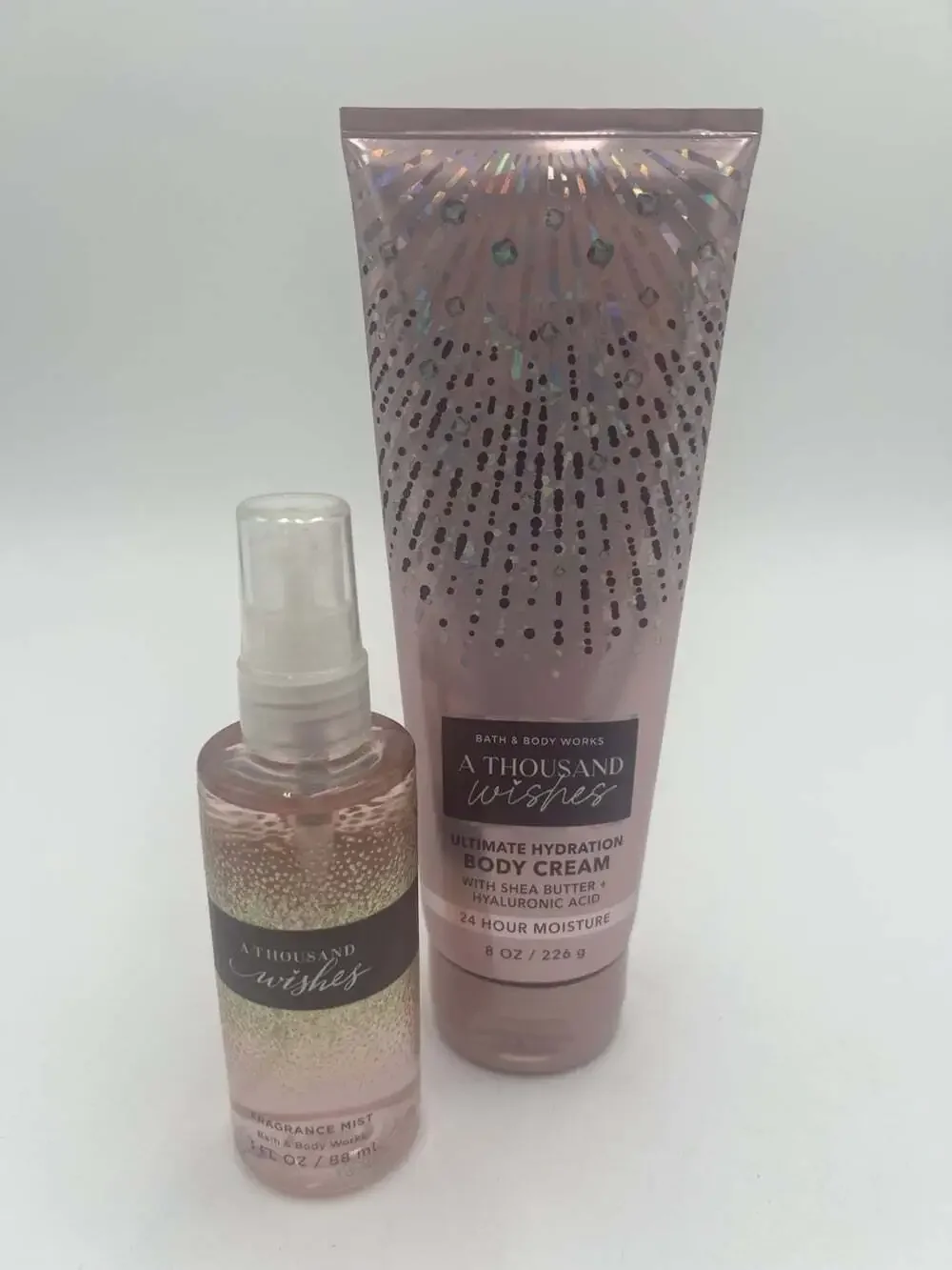 NEW Set Of 2 Bath Body Works Thousand Wishes Fragrance Mist 3oz Body Cream 8oz